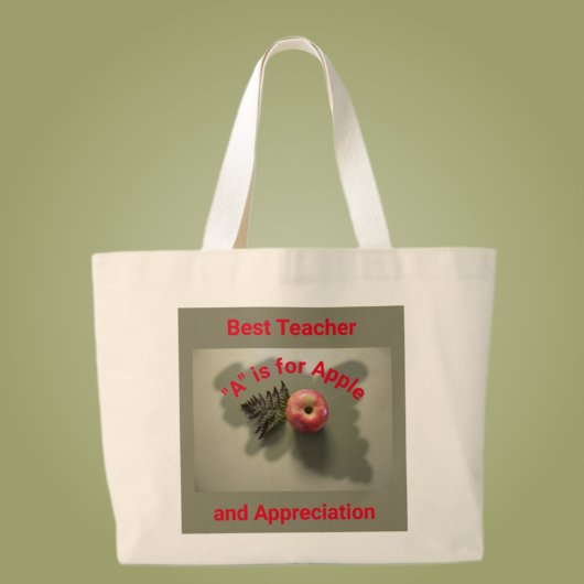 Grand Tote Bag Appréciation de l'enseignant Red Apple