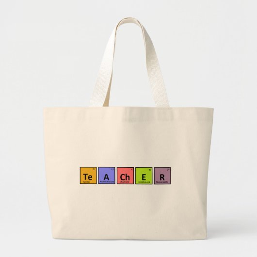 Grand Tote Bag Appréciation de professeur de Tableau périodique (Devant)