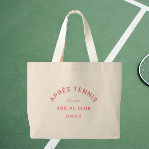 Grand Tote Bag Après le Tennis Social Club Custom Pink Crest