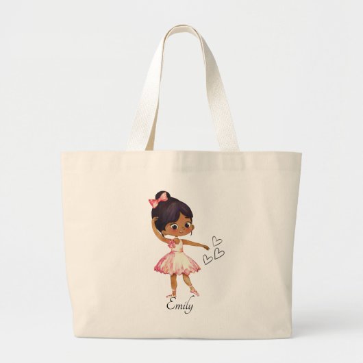 Grand Tote Bag Aquarelle Ballerina Dancer Thème (Devant)