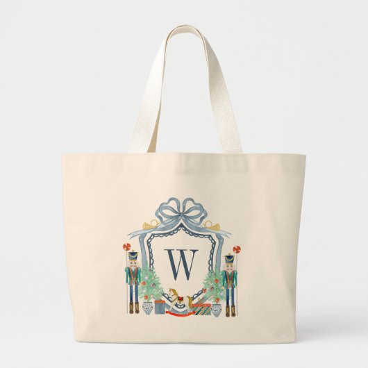 Grand Tote Bag Aquarelle Casse-monogramme Noël (Devant)