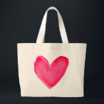Grand Tote Bag Aquarelle Coeur rose rouge amour<br><div class="desc">Ajoutez un peu d'amour à votre vie avec ce charmant coeur écologique fourre-tout. Ce fourre-tout mignon dispose d'un coeur aquarelle peint à la main dans les tons rose et rouge.Les sacs fourre-tout cardiaques sont parfaits pour * mamans occupées, papas, enfants * sacs de plage et de gym * sac d'achat...</div>
