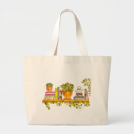 Grand Tote Bag Aquarelle colorée (Devant)