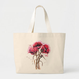 Grand Tote Bag Aquarelle rouge