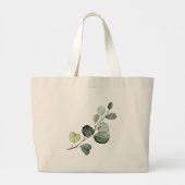 Grand Tote Bag Aquarelle Verdure Wreath Monogram Bridesmaid (Dos)