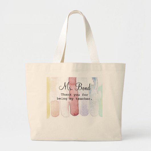 Grand Tote Bag Aquarelles arc-en-ciel Cadeau d'appréciation de l' (Devant)
