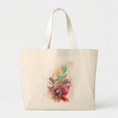 Grand Tote Bag aquarelles cool tonalités à clef triples notes de  (Devant)