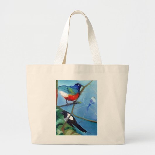 Grand Tote Bag Arbre complètement des oiseaux 2012 (Devant)