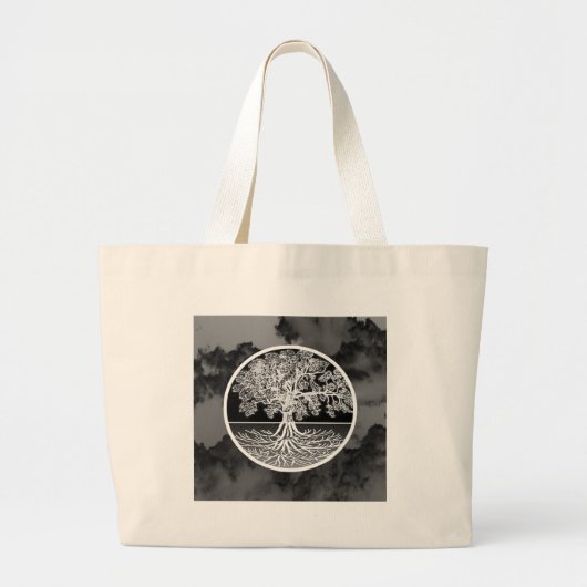 Grand Tote Bag Arbre de l'apaisement de la vie (Devant)