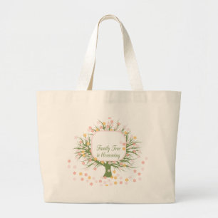 Grand Tote Bag Arbre familial en floraison