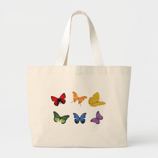 Grand Tote Bag Arc-en-ciel des papillons (Devant)
