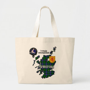 Grand Tote Bag Armstrong Clan Badge & Tartan Carte de l'Écosse