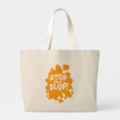 Grand Tote Bag Arrêtez le Logo de déclaration de conception anti (Dos)
