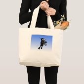Grand Tote Bag Arrière - plan Black Flying Robot Blue Sky (Devant (produit))