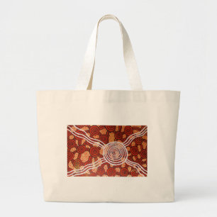 Grand Tote Bag Art autochtone de Corroboree II