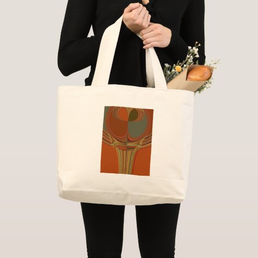 Grand Tote Bag Art contemporain africain Terre (Devant (produit))