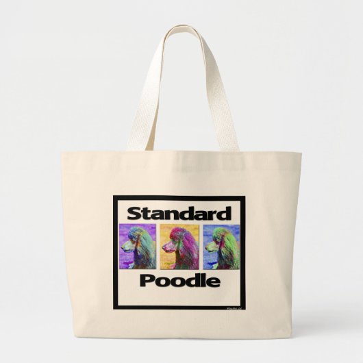 Grand Tote Bag Art de bruit de caniche standard (Devant)