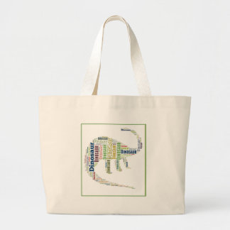 Grand Tote Bag Art de mot de dinosaure