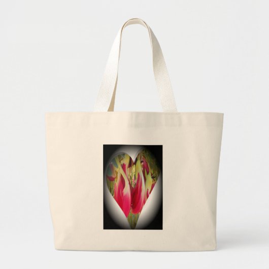 Grand Tote Bag Art du coeur floral (Devant)