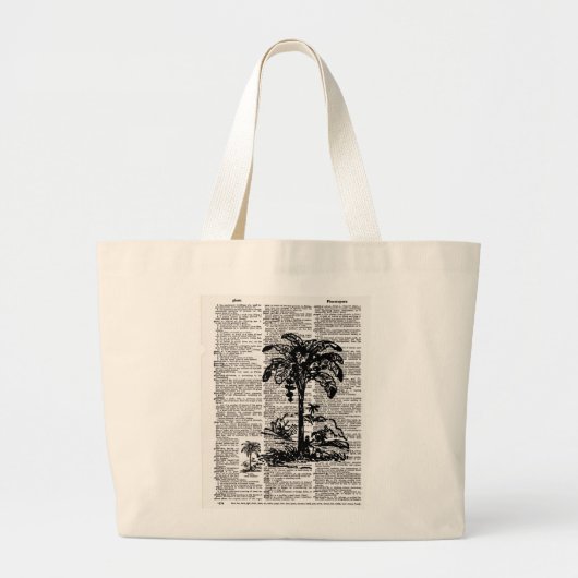 Grand Tote Bag Art du dictionnaire Palm Tree (Devant)