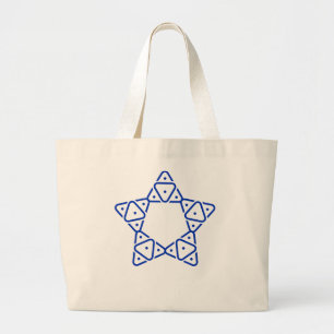 Grand Tote Bag Art géométrique minimaliste Étoile de David
