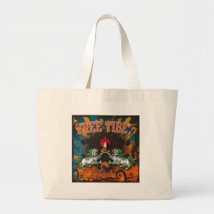 Grand Tote Bag Art libre de grunge du Thibet
