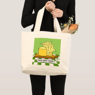 Grand Tote Bag Art suisse drôle de bande dessinée de fromage