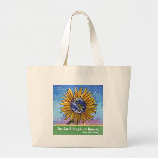 Grand Tote Bag Art terrestre tournesol (Devant)