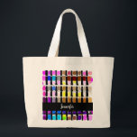 Grand Tote Bag Artiste de palette de couleurs d'aquarelles modern<br><div class="desc">Artiste de palette aquarelle moderne Grand Sac fourre-tout. Vous pouvez ajouter votre propre nom pour personnaliser. Beau sac pour toutes vos fournitures d'art.</div>