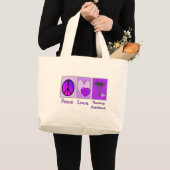 Grand Tote Bag Assistant de soins d'amour de paix (Devant (produit))