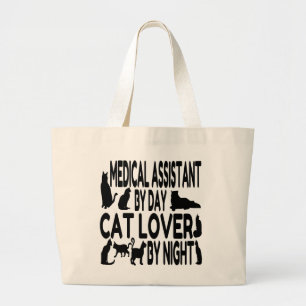 Grand Tote Bag Assistant Médicale Amoureux des chats