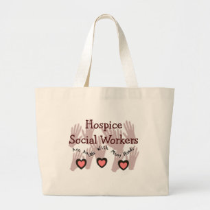 Grand Tote Bag Assistants sociaux d'hospice "anges avec beaucoup