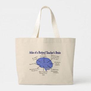 Grand Tote Bag Atlas du cerveau d'un enseignant retraité 2