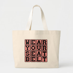 Grand Tote Bag Attachez votre ceinture de sécurité, sécurité rout