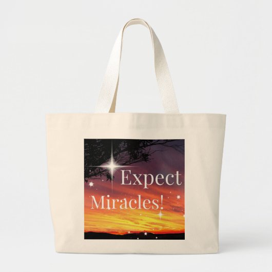 Grand Tote Bag Attendez-vous à Miracles Sparkle Sunset Inspiratio (Devant)