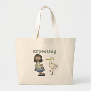 Grand Tote Bag Attente - Une mère afro-américaine va être et se m