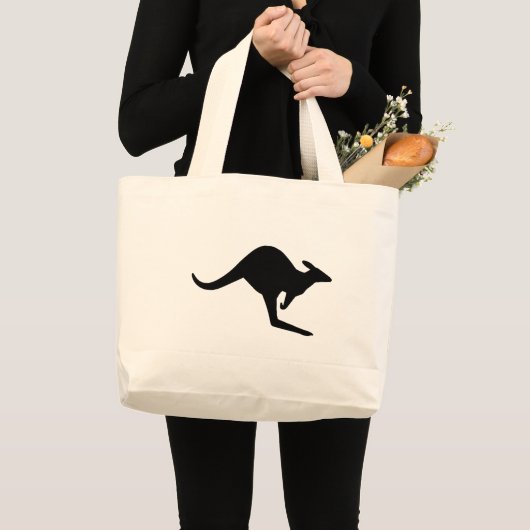 Grand Tote Bag Attention Kangaroo (Devant (produit))