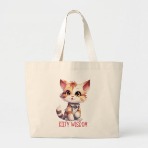 Grand Tote Bag Attitude Cat Insouciante - Conception Feline Joueu