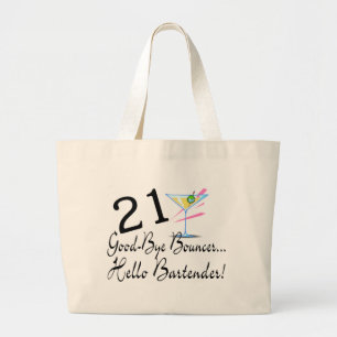 Grand Tote Bag Au revoir barman du videur 21 bonjour