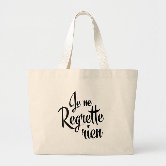 Grand Tote Bag Aucun Ne Regrette Rien de Je de Français de (Devant)