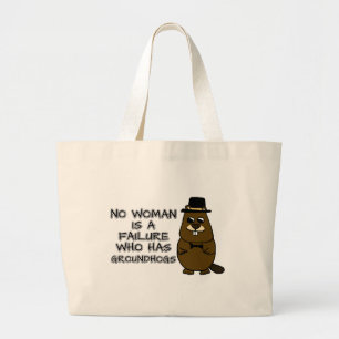 Grand Tote Bag Aucune femme n'est un échec qui a des marmottes