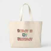 Grand Tote Bag Aujourd'hui est mon art d'anniversaire (Devant)