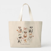 Grand Tote Bag Australian Shepherd Mom & Aussie Mama Coquette Bow (Dos)