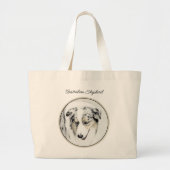 Grand Tote Bag Australian Shepherd Peinture Blue Merle Dog Art (Devant)