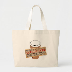 Grand Tote Bag Auteur Carburant Coffee Time Writer Slogan
