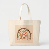 Grand Tote Bag Automne Arc-en-ciel personnalisé (Devant)