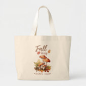 Grand Tote Bag Automne Est Ma Couleur Préférée - Champignons & Fe (Devant)