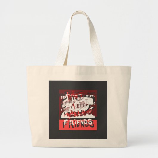 Grand Tote Bag avec une peu d'aide de mes amis (Devant)
