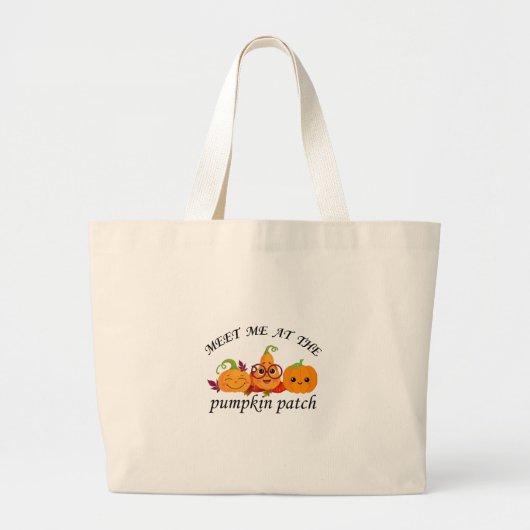 Grand Tote Bag Aventures citrouilles de patchs : Fall Tee (Devant)