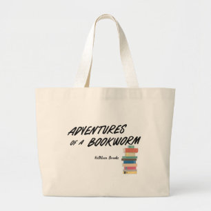 Grand Tote Bag Aventures d'un ver de livre
